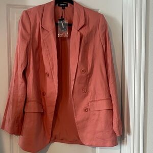 Express Women's Vibrant Coral Suit Jacket